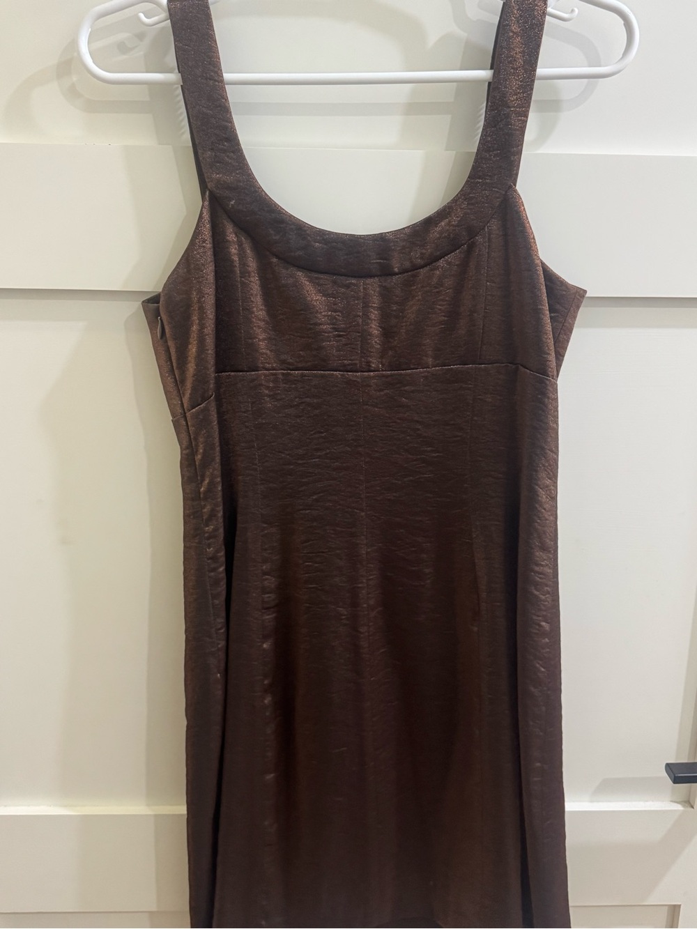 Laundry By Shelli Segal Bronze Sheath Dress with Jeweled Neckline - Picture 2 of 5